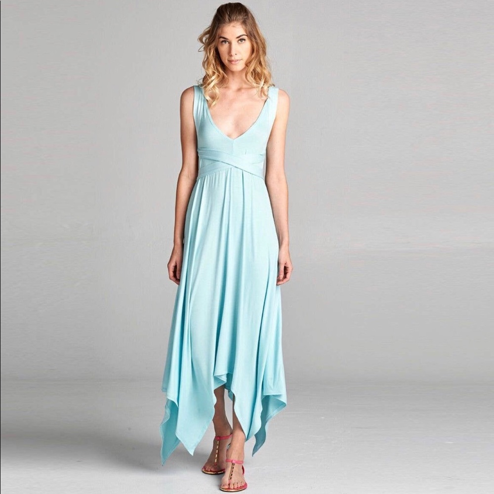 NWT Aqua Asymmetrical Hem A-Line Dress